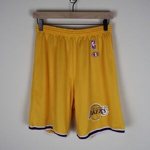 Vintage 90s Los Angeles Lakers Champion NBA Basketball Mesh Shorts Medium 32-34